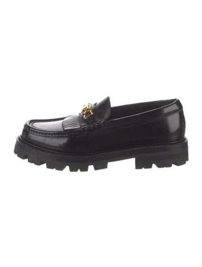 Pre-owned Celine Leather Loafers In Black