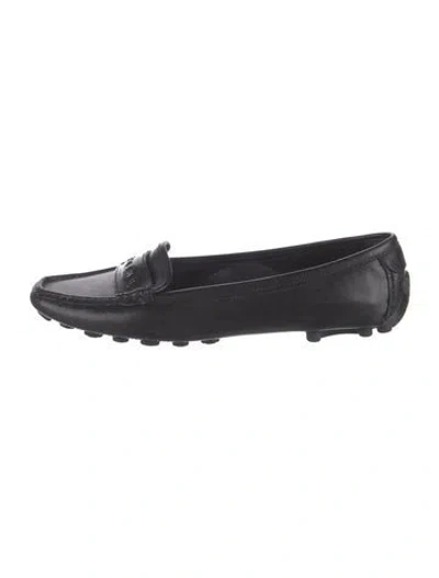 Pre-owned Celine Leather Loafers In Black
