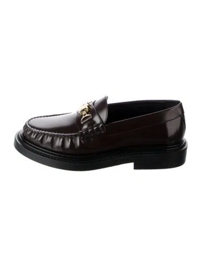 Pre-owned Celine Leather Loafers In Black
