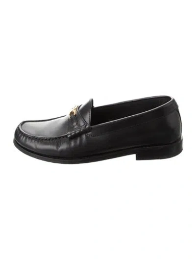 Pre-owned Celine Leather Loafers In Black