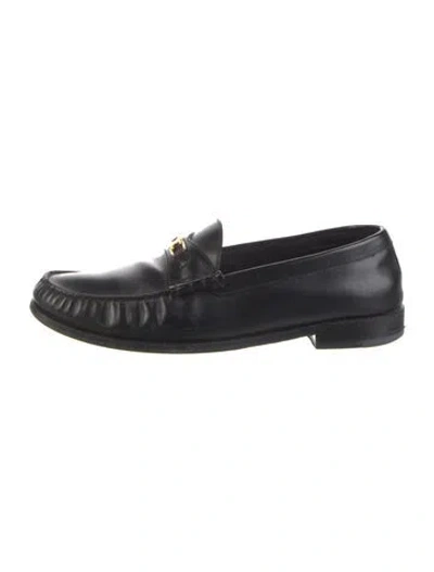 Pre-owned Celine Leather Loafers In Black