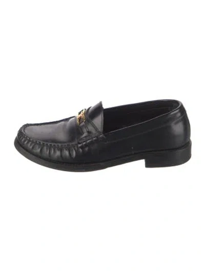 Pre-owned Celine Leather Loafers In Black