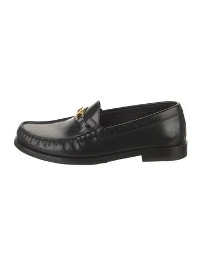 Pre-owned Celine Leather Loafers In Black