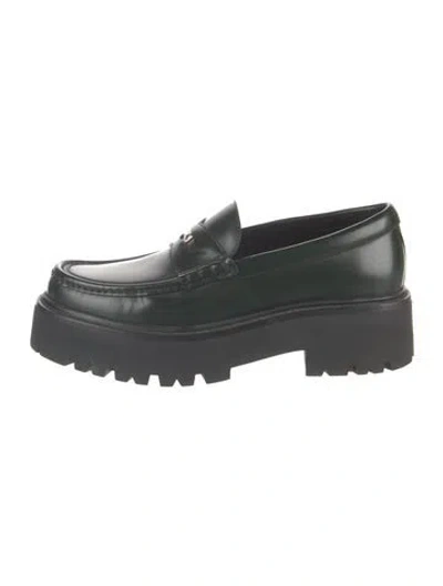 Pre-owned Celine Leather Loafers In Black