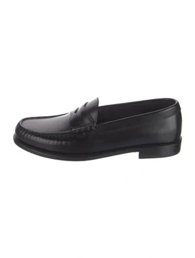 Pre-owned Celine Leather Loafers In Black