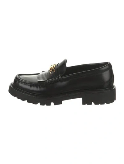 Pre-owned Celine Leather Loafers In Black