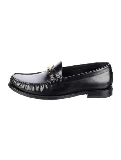 Pre-owned Celine Leather Loafers In Black