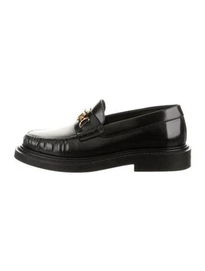 Pre-owned Celine Leather Loafers In Black