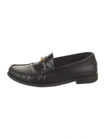 Pre-owned Celine Leather Loafers In Black
