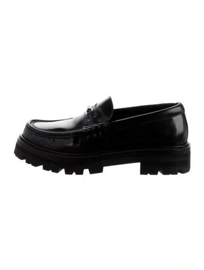 Pre-owned Celine Leather Loafers In Black