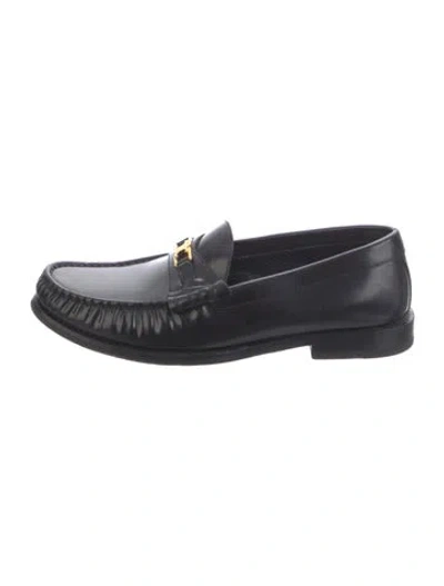 Pre-owned Celine Leather Loafers In Black