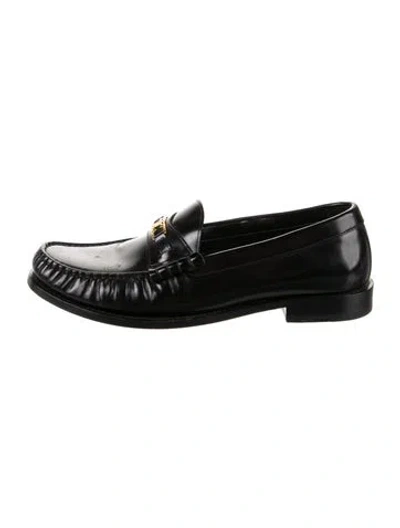 Pre-owned Celine Leather Loafers In Black