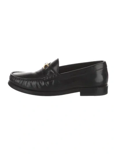 Pre-owned Celine Leather Loafers In Black