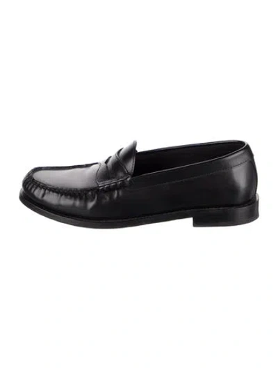 Pre-owned Celine Leather Loafers In Black