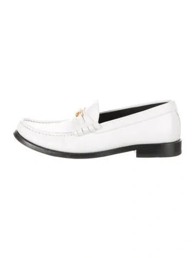 Pre-owned Celine Leather Loafers In Black/white