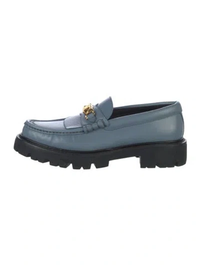 Pre-owned Celine Leather Loafers In Blue