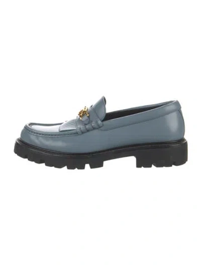 Pre-owned Celine Leather Loafers In Blue