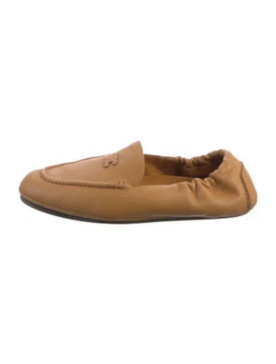 Pre-owned Celine Leather Loafers In Brown