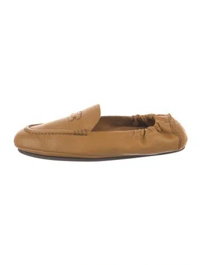 Pre-owned Celine Leather Loafers In Brown/neutrals