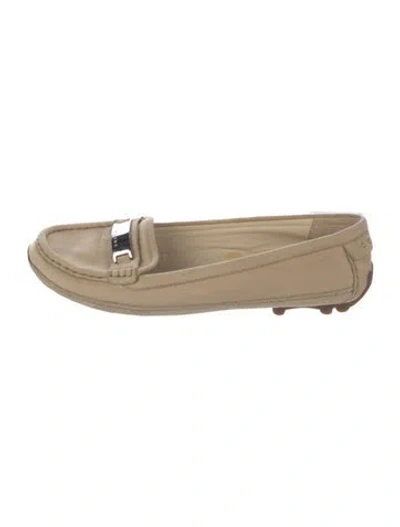 Pre-owned Celine Leather Loafers In Neutrals