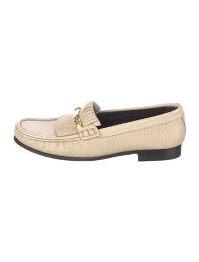 Pre-owned Celine Leather Loafers In Neutrals