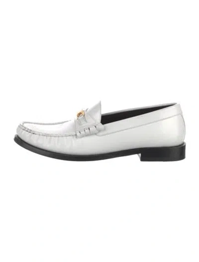 Pre-owned Celine Leather Loafers In White