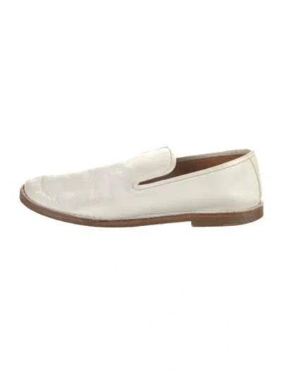 Pre-owned Celine Leather Loafers In White