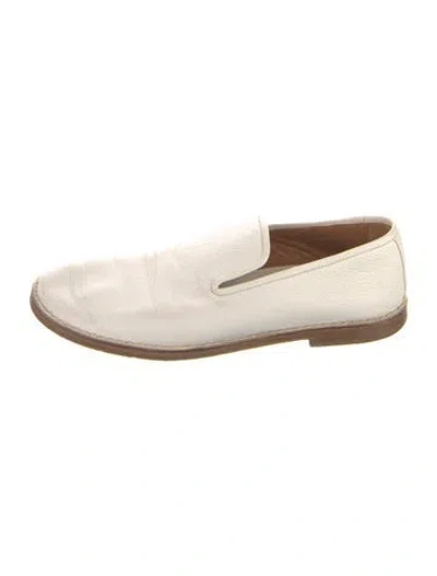 Pre-owned Celine Leather Loafers In White