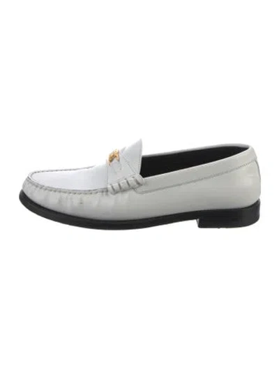 Pre-owned Celine Leather Loafers In White