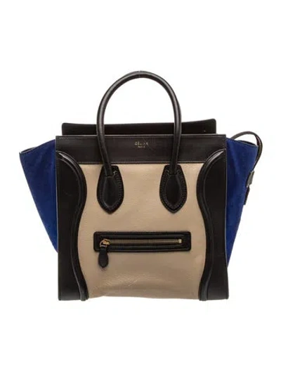 Pre-owned Celine Leather Luggage Mini In Black