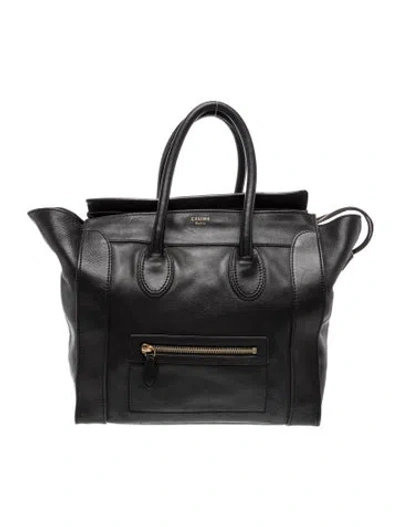 Pre-owned Celine Leather Luggage Mini In Black