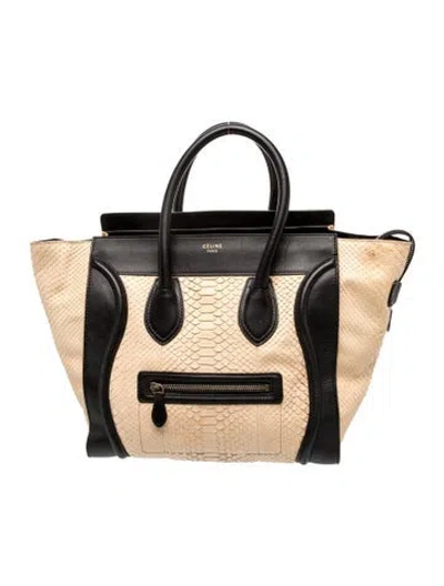 Pre-owned Celine Leather Luggage Mini In Black