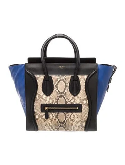 Pre-owned Celine Leather Luggage Mini In Multi