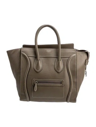 Pre-owned Celine Leather Luggage Mini In Neutral