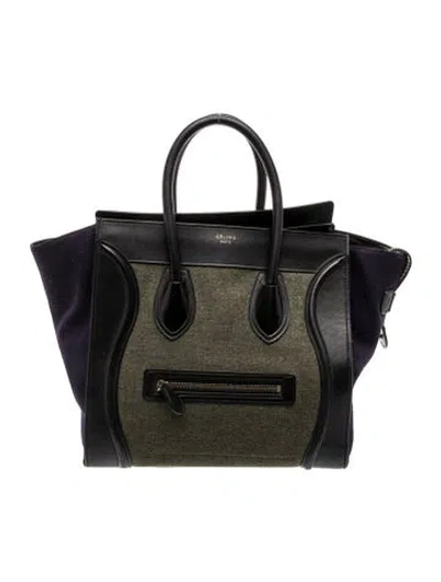 Pre-owned Celine Leather Luggage Mini In Neutral