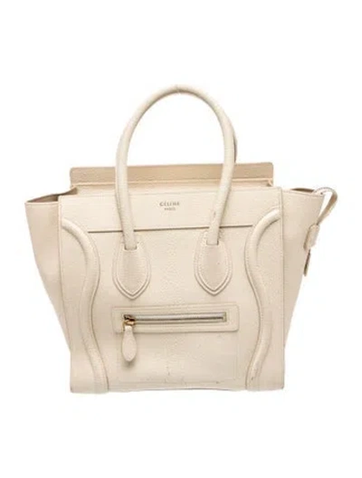 Pre-owned Celine Leather Luggage Mini In Neutral
