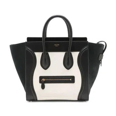 Pre-owned Celine Leather Luggage Mini Shopper In Black