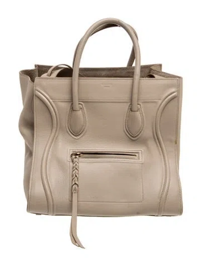 Pre-owned Celine Leather Luggage Phantom Large In Neutral