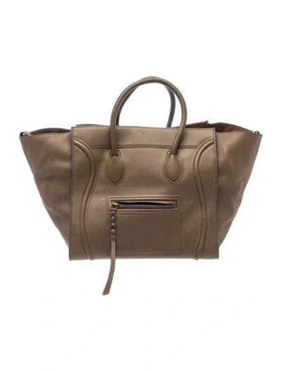 Pre-owned Celine Leather Luggage Phantom Large In Neutral