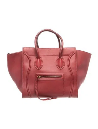 Pre-owned Celine Leather Luggage Phantom Medium In Burgundy
