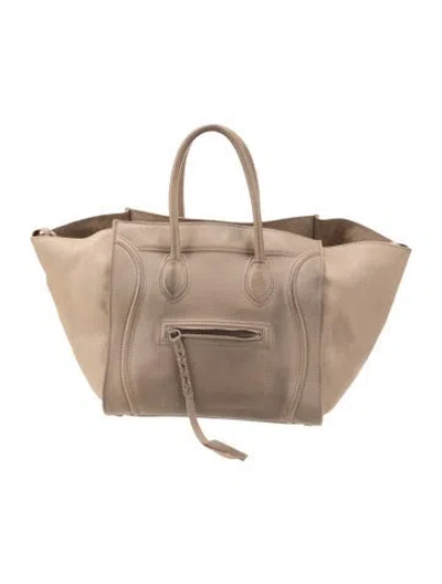 Pre-owned Celine Leather Luggage Phantom Medium In Neutral
