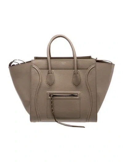 Pre-owned Celine Leather Luggage Phantom Medium In Neutral