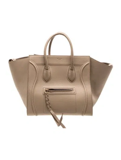 Pre-owned Celine Leather Luggage Phantom Medium In Neutral
