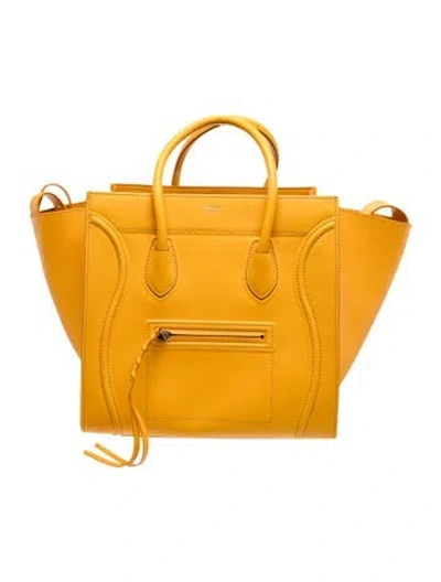 Pre-owned Celine Leather Luggage Phantom Medium W/ Tags In Yellow