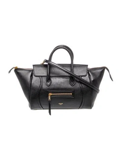 Pre-owned Celine Leather Luggage Phantom Small In Black