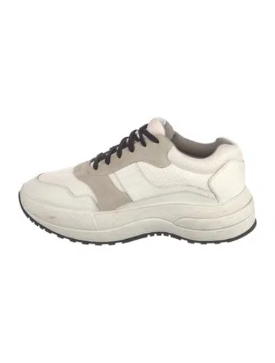 Pre-owned Celine Leather Mesh Accents Chunky Sneakers In Black/grey/white