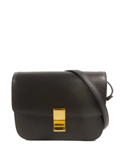 Pre-owned Celine Leather Messenger Bag In Black