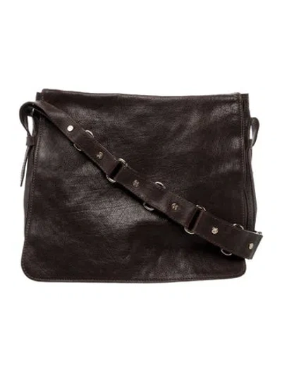 Pre-owned Celine Leather Messenger Bag In Brown