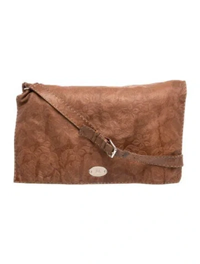 Pre-owned Celine Leather Messenger Bag In Brown