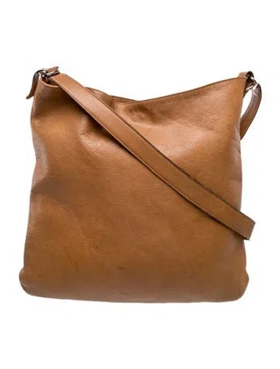 Pre-owned Celine Leather Messenger Bag Vintage In Brown